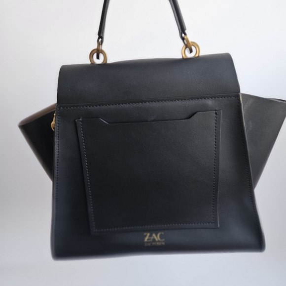 Zac Posen Black Satchel with Gold Accents - Picture 9 of 14